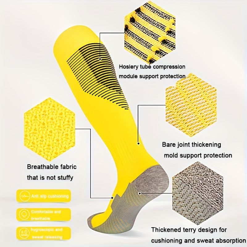 Men's Over The Knee High Sport Socks Sweat Absorbing Comfy Breathable