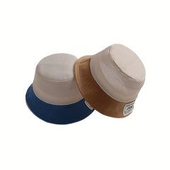 Kids Drawstring Mesh Fisherman's Hat Sunscreen Bucket Cap