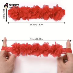 Soft Chiffon Flower Elastic Headband for Baby Girls