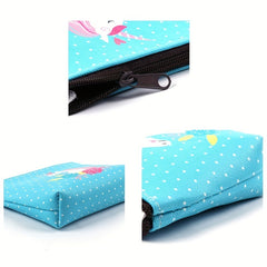 Unicorn Pattern Girls Coin Purse Zipper Card Holder Earphone Bag