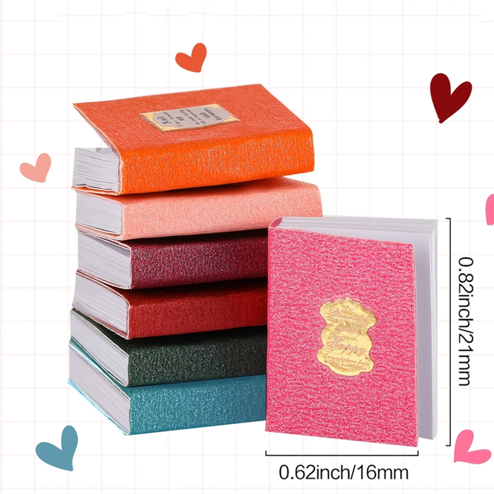 8pcs Dollhouse Library Study Room Decor Mini Notebook Kit DIY Accessories