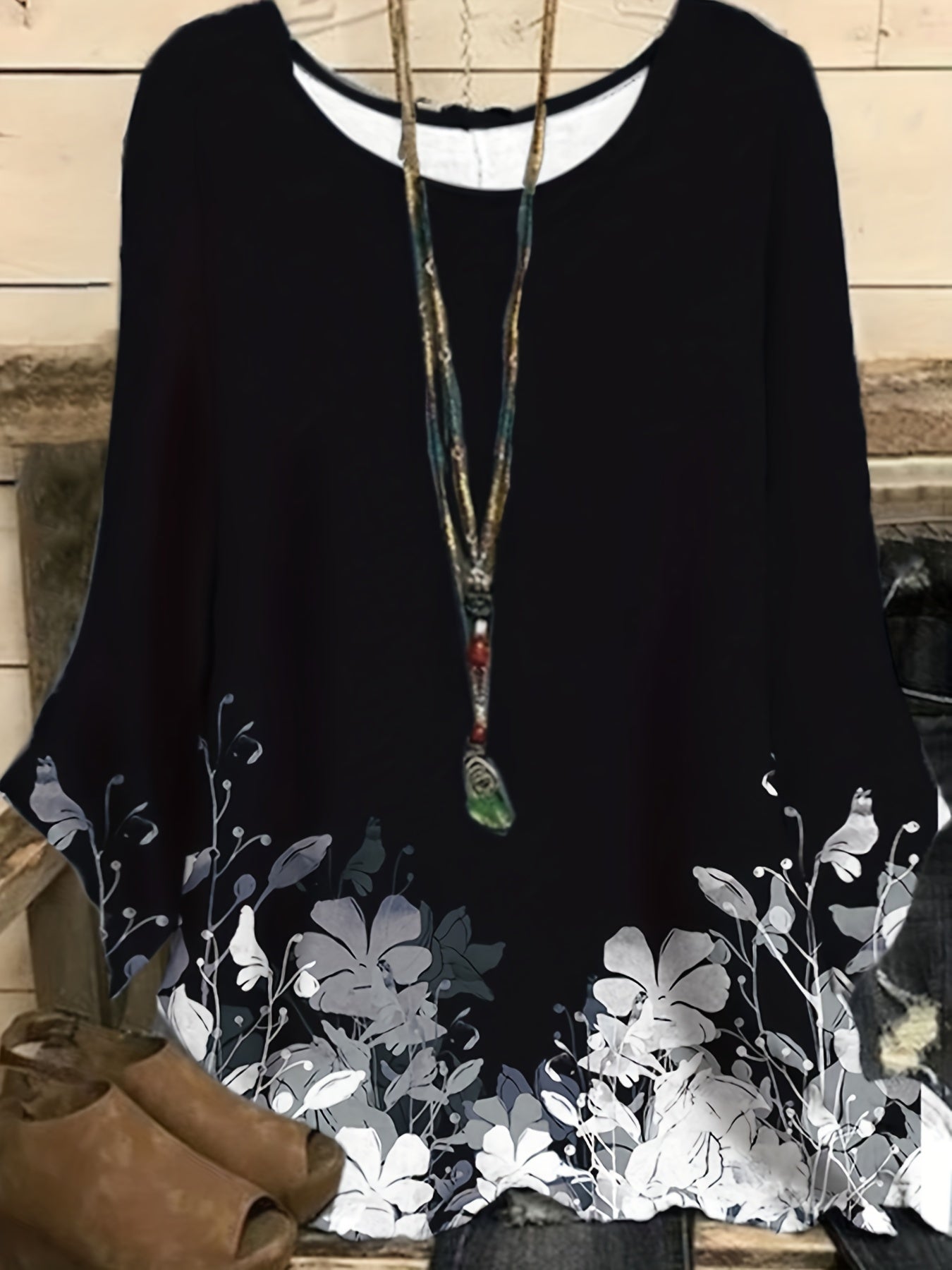 Floral Print Short Sleeve T shirt