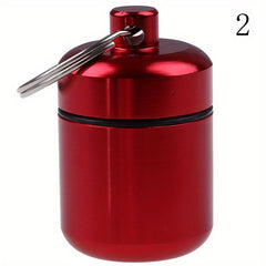 Mini Waterproof Aluminum Pill Box Case with Key Ring