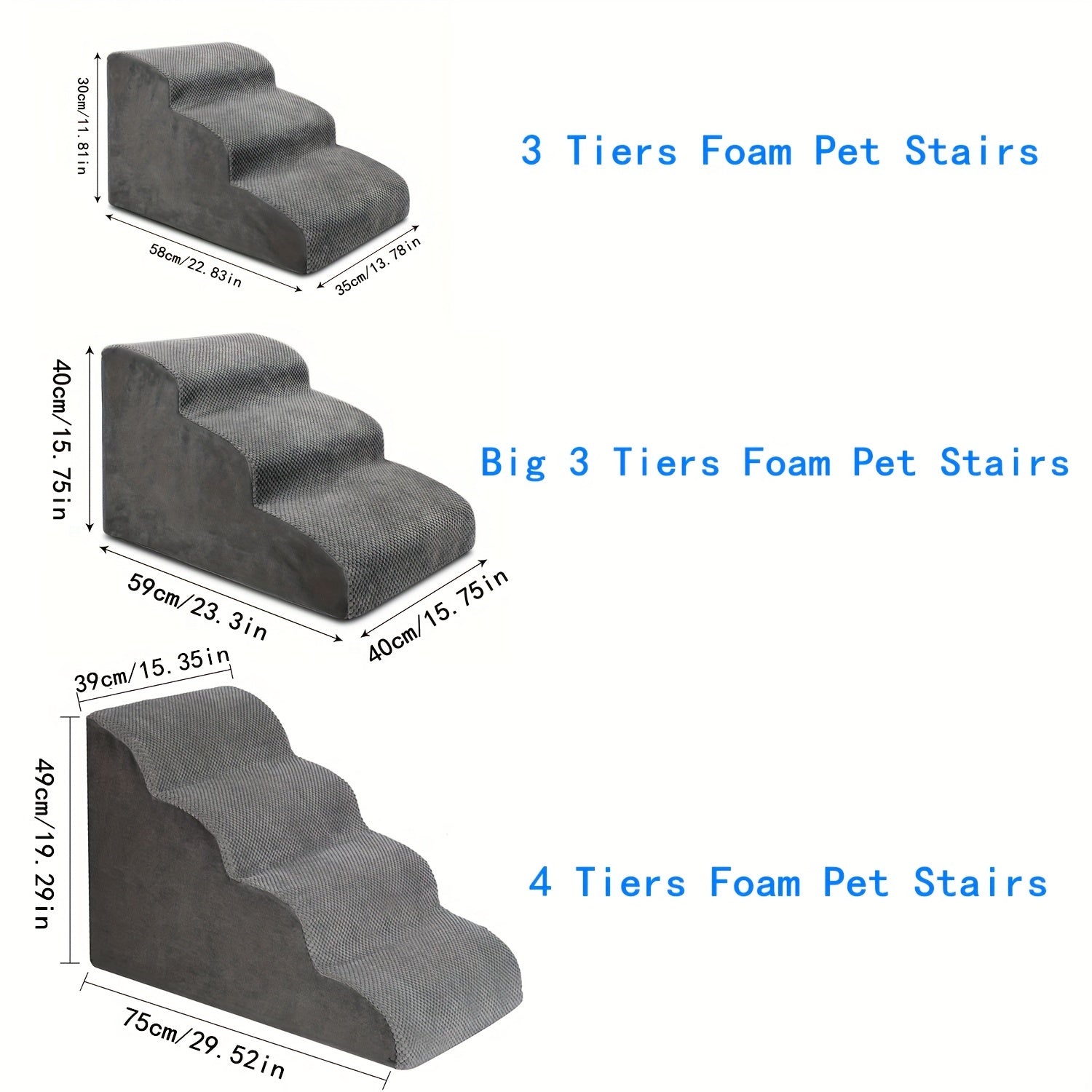Pet Stairs 3 4 5 Steps Dog Stairs Ramps For Bed Non Slip Pet Steps