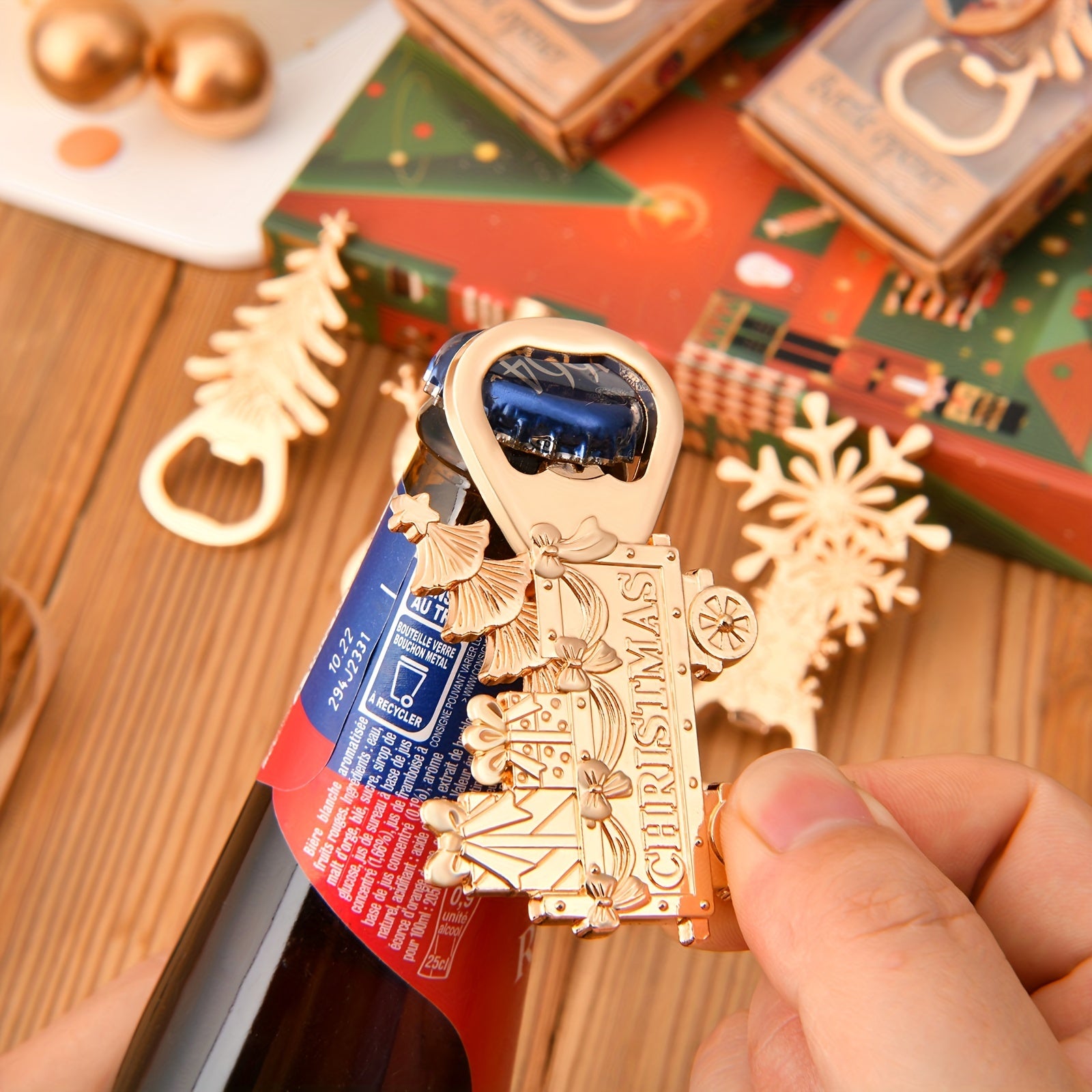 4pcs Snowman Christmas Tree Wine Opener Set