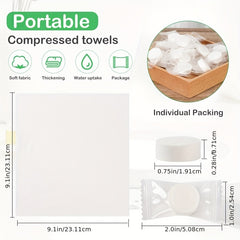 100/200pcs Compressed Towel Disposable Face Towel for Travel & Camping