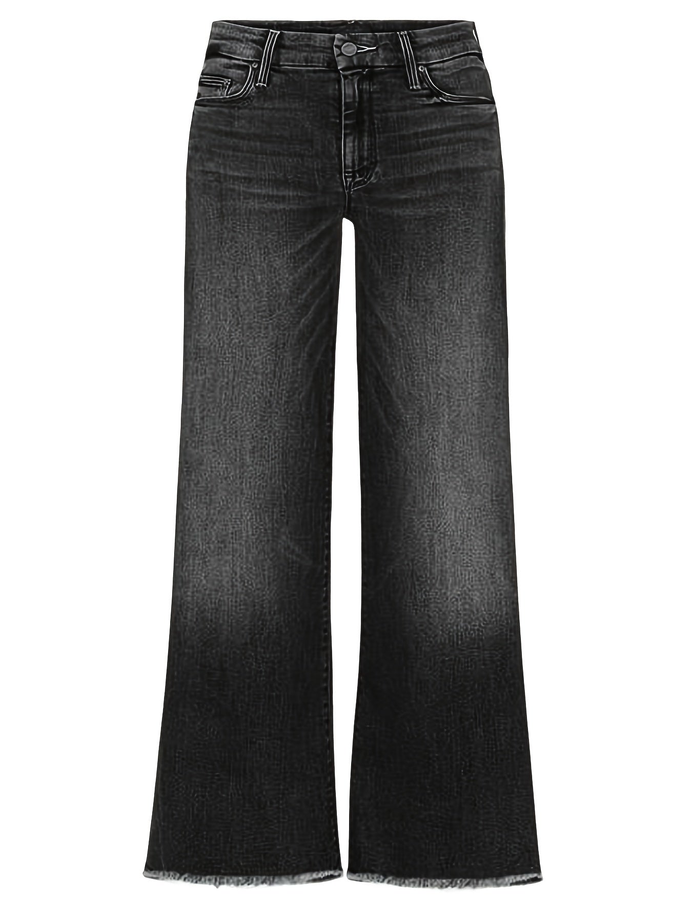 High Waist Straight Loose Boyfriend Jeans Water Ripple Embossed Crotch