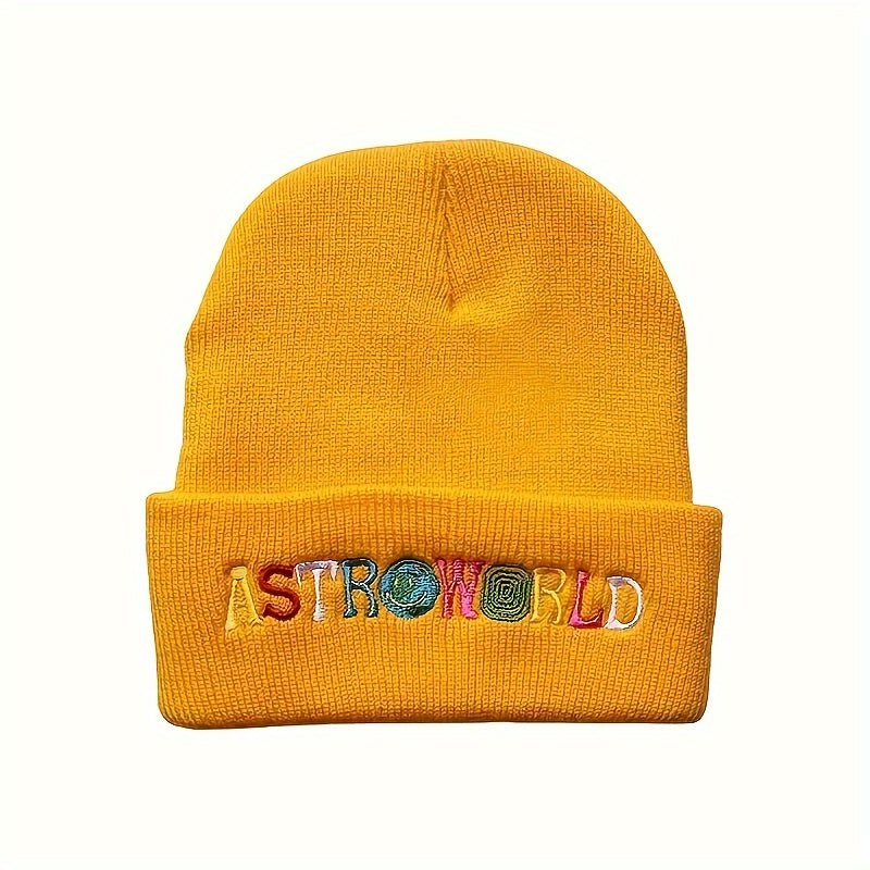 Colorful Letter Knitted Hat Winter Warm Ear Protection