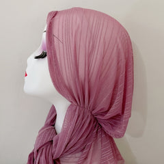 Gauze Hijab Head Scarf Soft Turban Elastic Head Wraps Ramadan Shawl Bandana