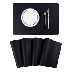 4pcs Solid Placemats Coasters Non Slip Waterproof