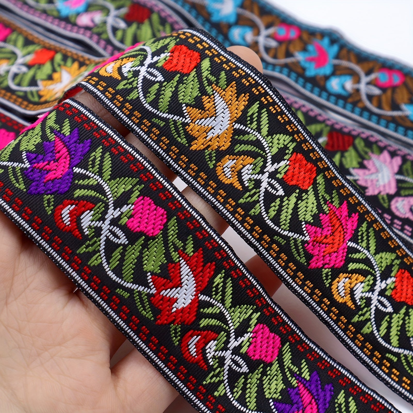 Vintage Jacquard Ribbon Trim Embroidered Sewing Lace Ribbon Fabric
