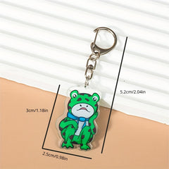 6pcs Big Eye Frog Keychain Bag Accessories Gift For Boys And Girls