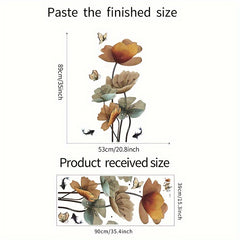 Chinese Style Lotus Carp Wall Sticker, Home Decoration, Waterproof, Removable