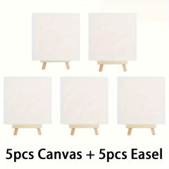 10pcs Easel Set 5 Easels 5 Canvas Elastic Canvas with Easel for Dye Party