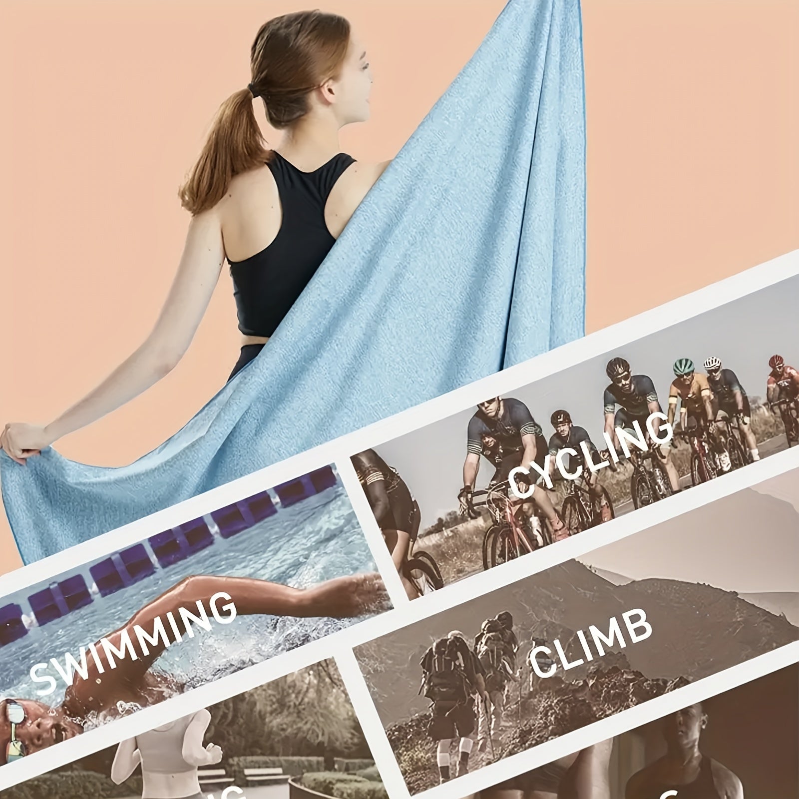 Double Sided Velvet Beach Towel Sports Towel Quick Drying