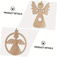 12Pcs Christmas Wooden Pendant Girls Crafts Wood Decor Christmas Tree Pendant