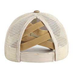 Criss Cross Ponytail Baseball Cap Trucker Hat