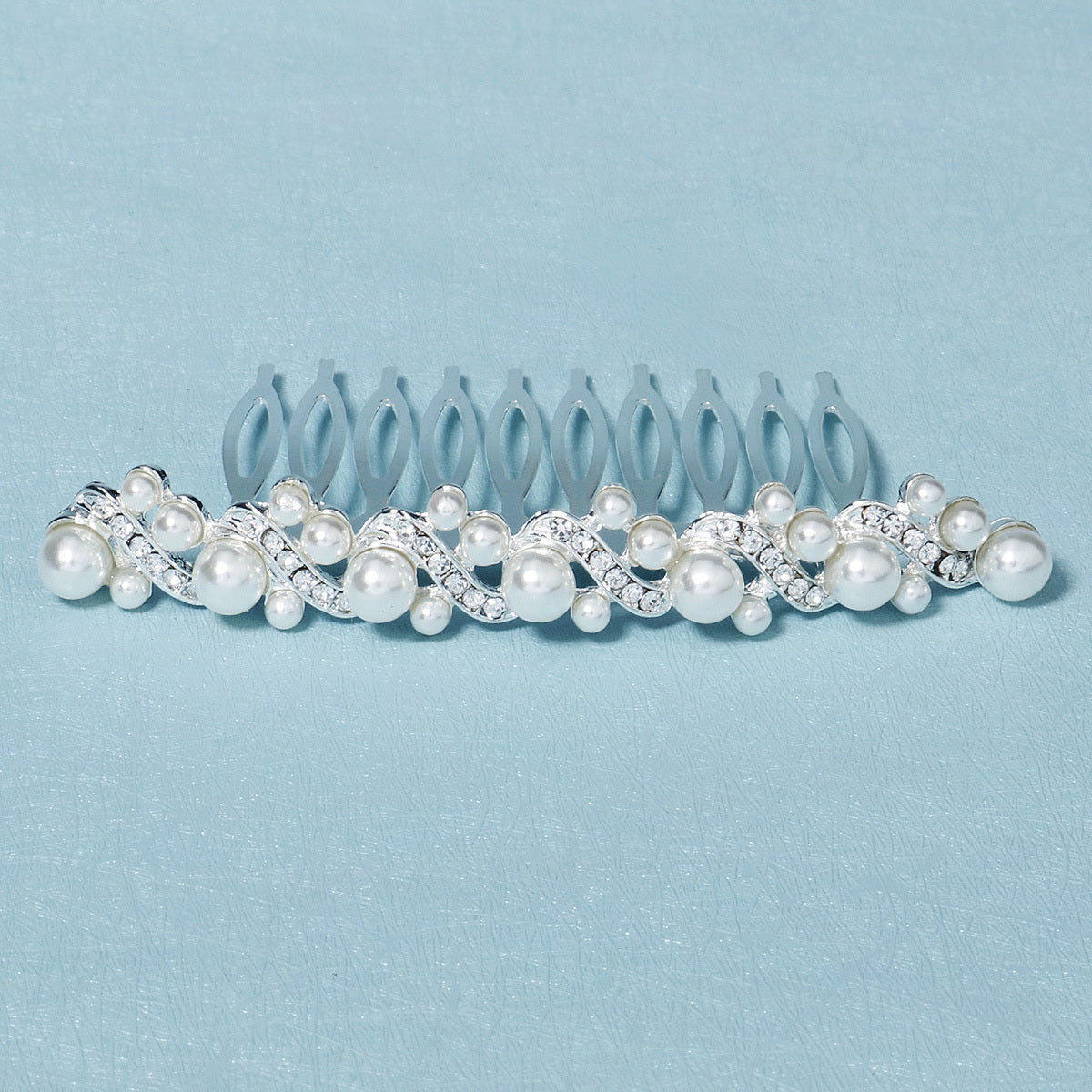 Pearl Hair Comb Silver Hairpin Tiara Wedding Birthday Cosplay