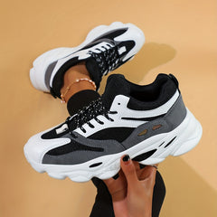 Women's Chunky Dad Shoes Soft Sole Lace-Up Outdoor Sneakers