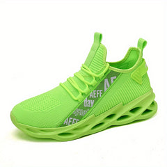 Men's Letter Print Lace Up Knit Sneakers Casual Shoes