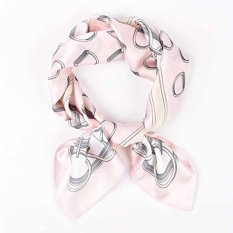 Vintage Chain Print Bandana Silk Square Scarf Shawl Neckerchief