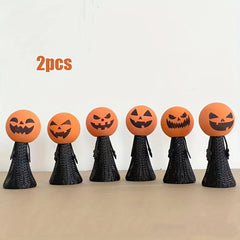 2pcs Jumping Pumpkin Man Finger Hand Puppet Christmas Halloween Gift