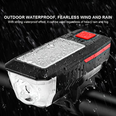 Waterproof Solar Bike Light USB Rechargeable Bicycle Headlight