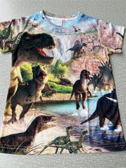 Boys' Dino Graphic Tee Short Sleeve Active Shirt for Summer Fun