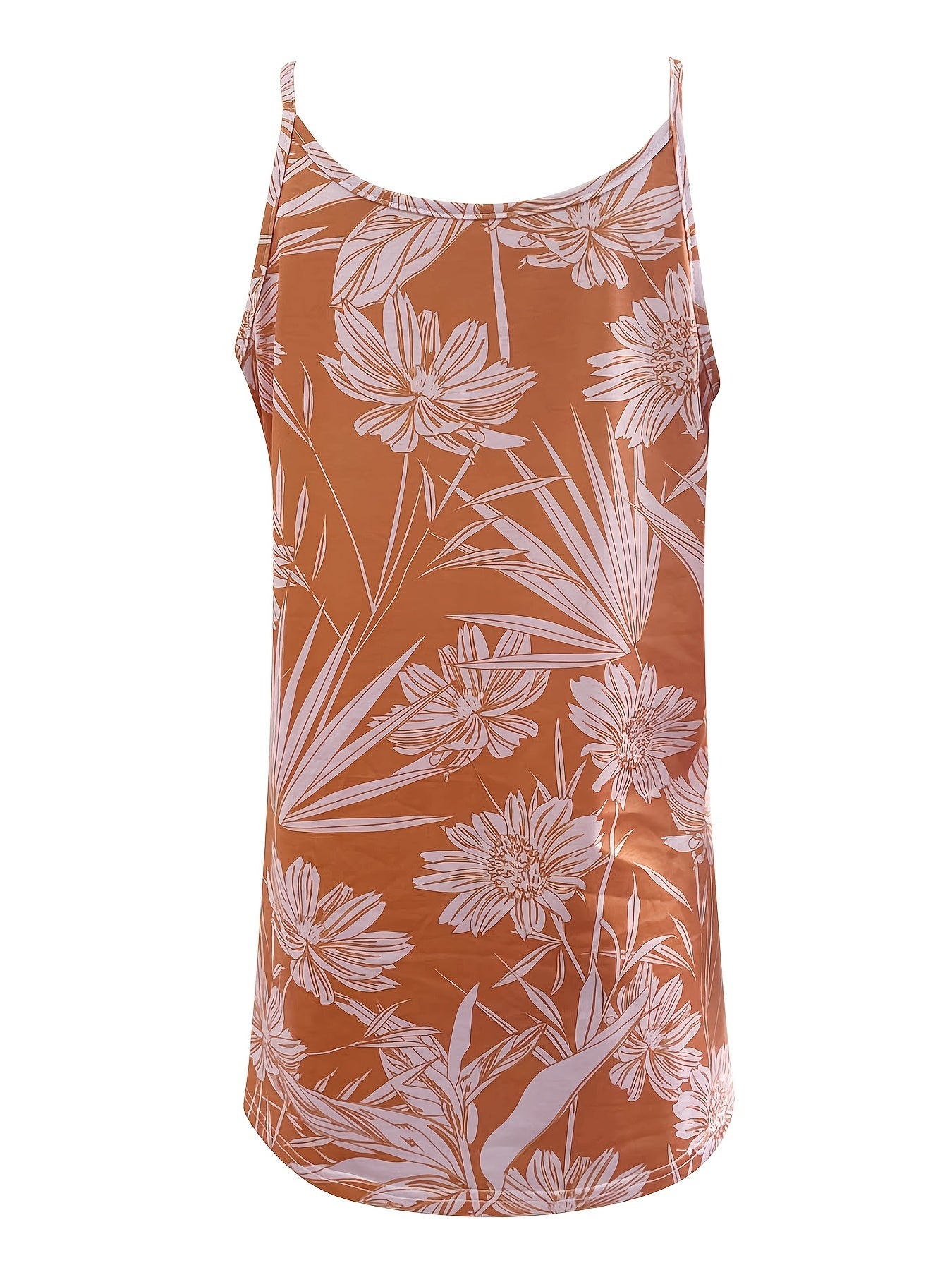 Floral Print Metal Strip Cami Top