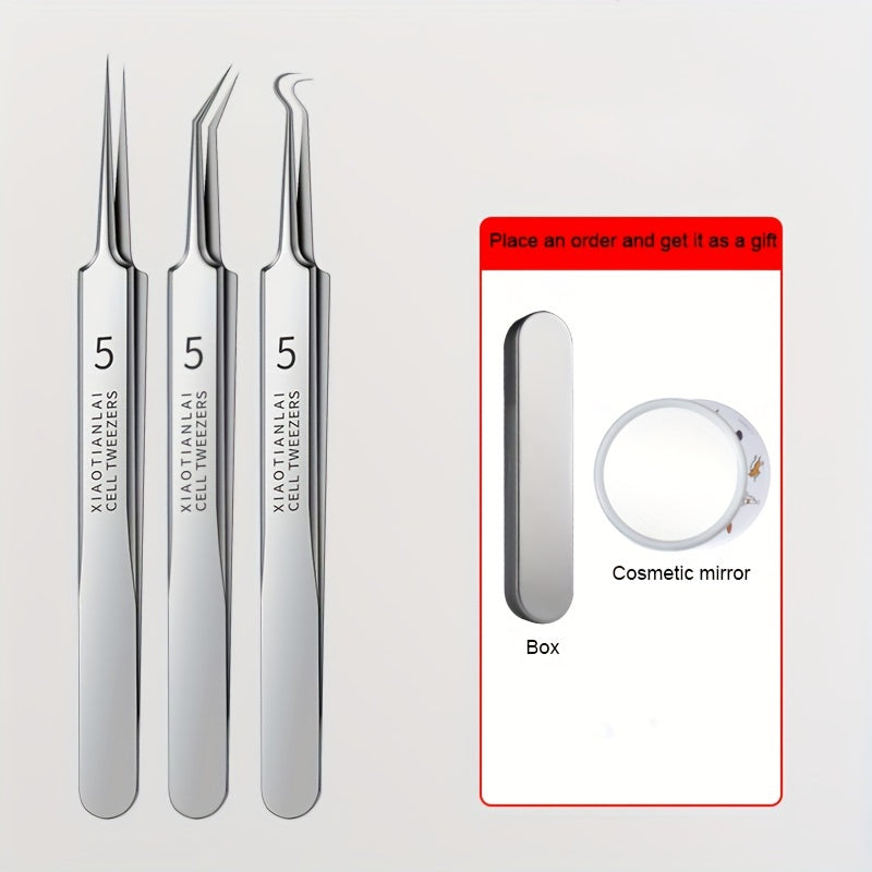 3-Piece Blackhead Remover Tweezers Set