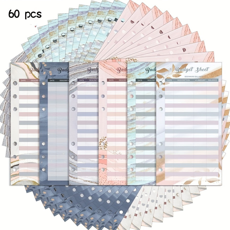60pcs Budget Binder Paper Refill for Cash Envelopes
