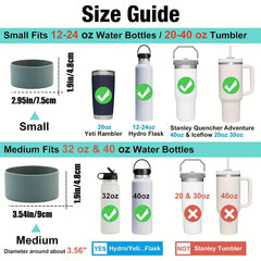 Silicone Cup Bottom Sleeve Anti Slip Cover For 12-40 Oz Vacuum Cups & Bottles