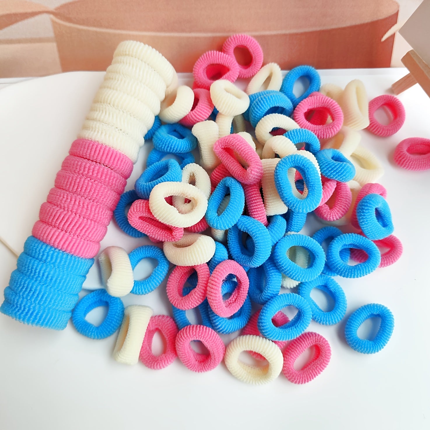 100Pcs Christmas Hair Tie Colorful Hair Accessories For Girls