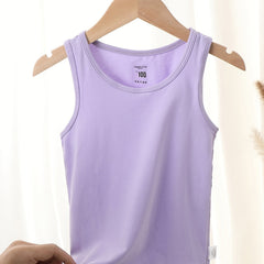 Girls Tank Tops Sleeveless Undershirt Soft Camisole Solid Summer Comfortable