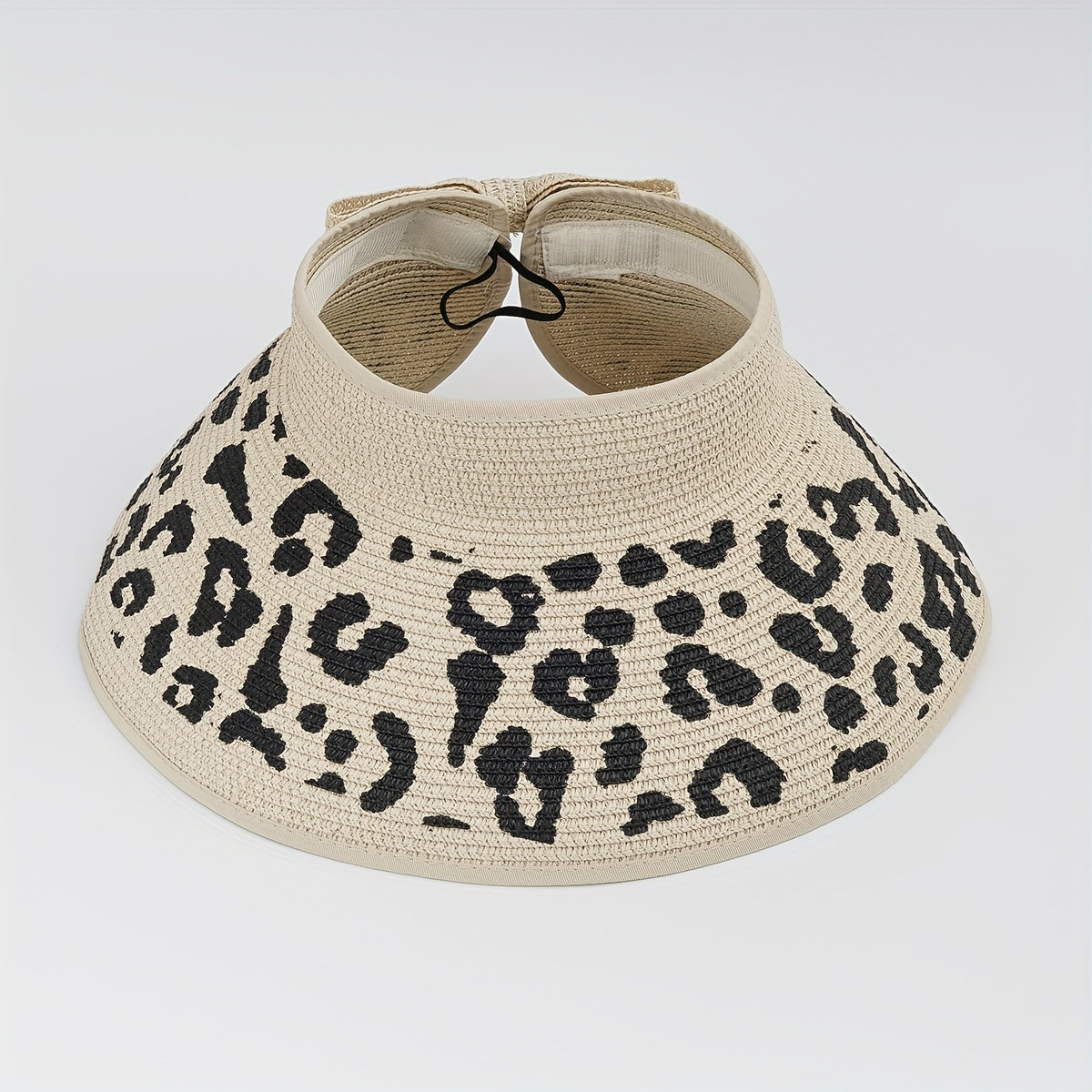 Leopard Print Summer Visor Straw Sun Hat UV Protection