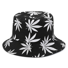 Maple Leaf Print Fisherman's Hat Sun Visor Large Eaves Hat