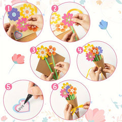 24pcs Paper Sunflowers Bouquet Craft Kit DIY Thanksgiving Craft