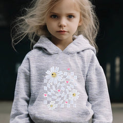 Daisy Pattern Long Sleeve Hooded Sweatshirt Girls Comfy Hoodie & Sweatpants