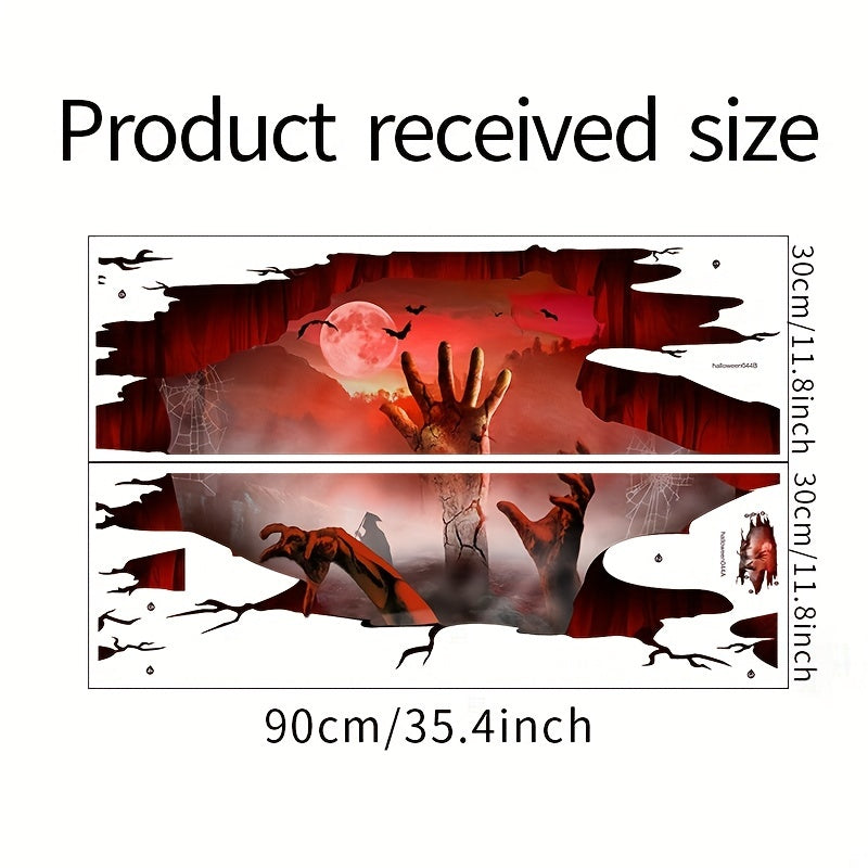 Scary Hand Fog Halloween Decal - Removable Window Clings Stickers