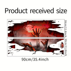 Scary Hand Fog Halloween Decal - Removable Window Clings Stickers