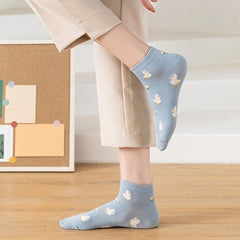 5 Pairs Women's Ankle Socks Cotton Low Cut Short Boat Socks