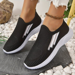 Women's Knit Slip On Sneakers Lightweight Low Top Shoes