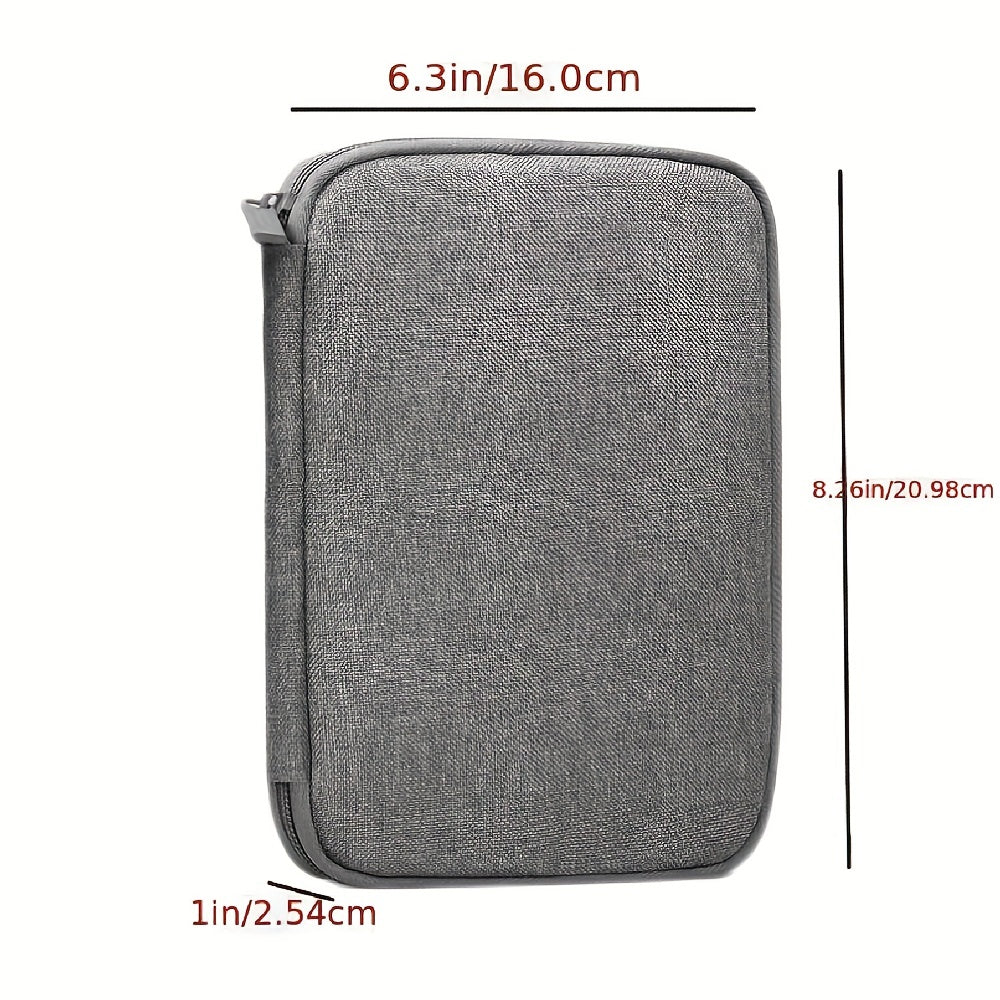 Versatile Data Cable Storage Bag Travel Zipper Electronic Accessories Bag