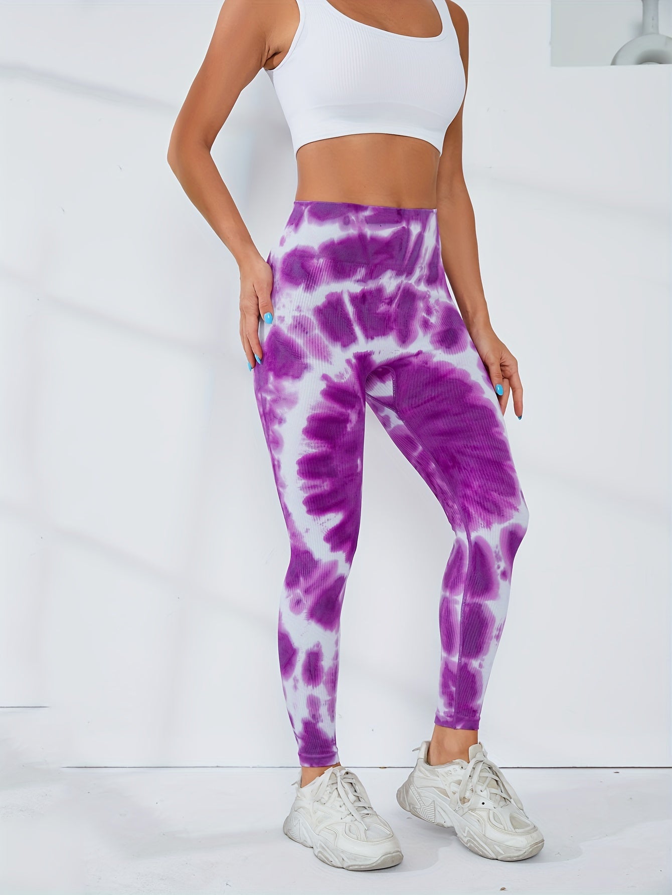 Tie Dye Yoga Seamless Leggings High Waist Sports Tight Pant