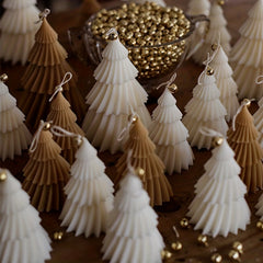 2pcs Christmas Tree Candle Making Silicone Molds - DIY Aromatic Wax Candle Soap
