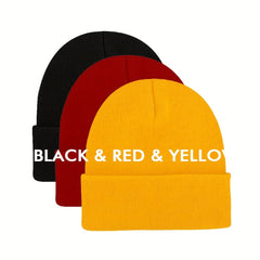 3pcs Outdoor Warm Knitted Hat For Skiing and Cycling