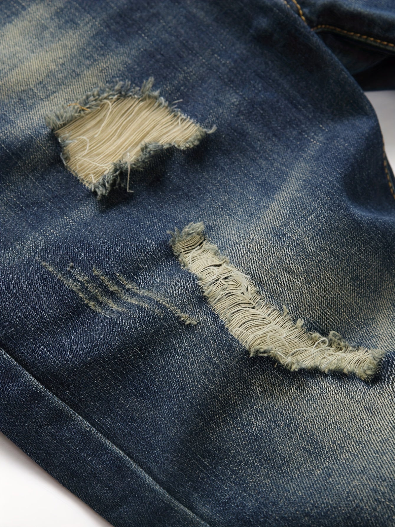 Men's Ripped Jeans Retro Style Distressed Denim
