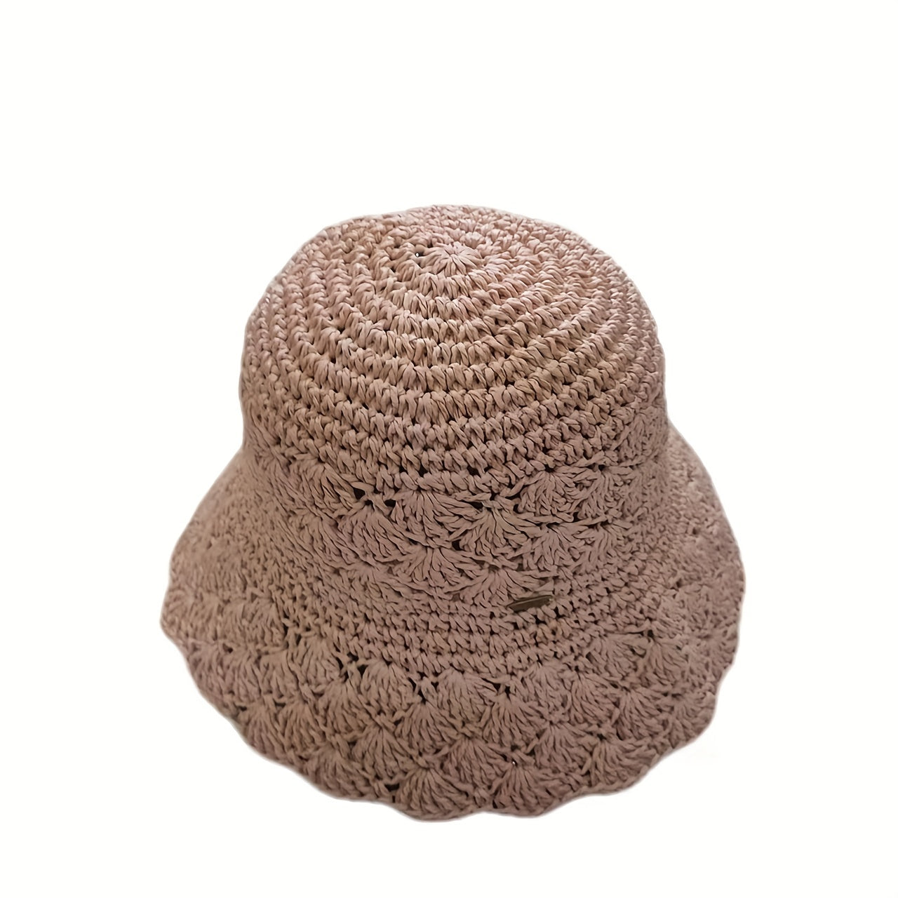 Boho Hollow Straw Cloche Hat Women Breathable Bucket Hat