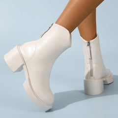 British Style Zip Back Ankle Boots