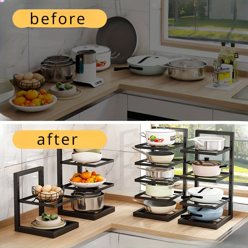 1pc Iron Rack for Cookware and Kitchen Essentials Storage
